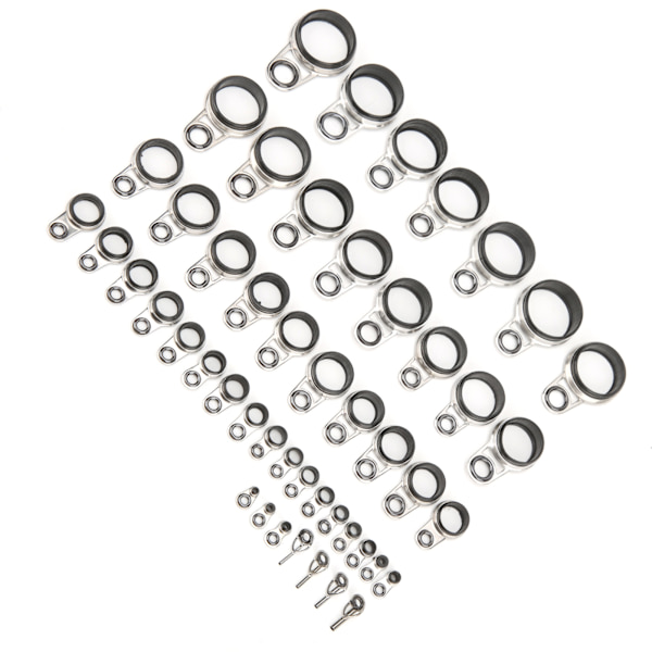 49 i 1 sæt Universal Rock Casting Tackle Fiske Stang Guider Linje Ringe Top Tips