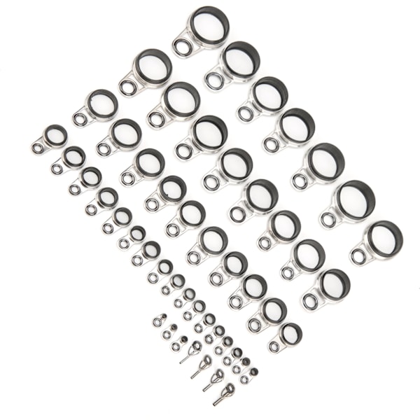 49 i 1 set Universal Rock Casting Tackle Fiske Spö Guider Linje Ringar Topp Tips