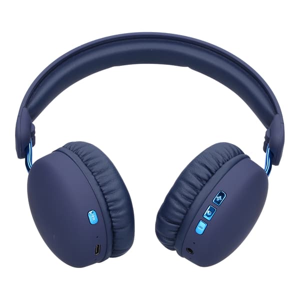 Trådlösa Bluetooth-hörlurar Over Ear Vikbara med djup bas och brusreducering för bärbar dator PC Blå