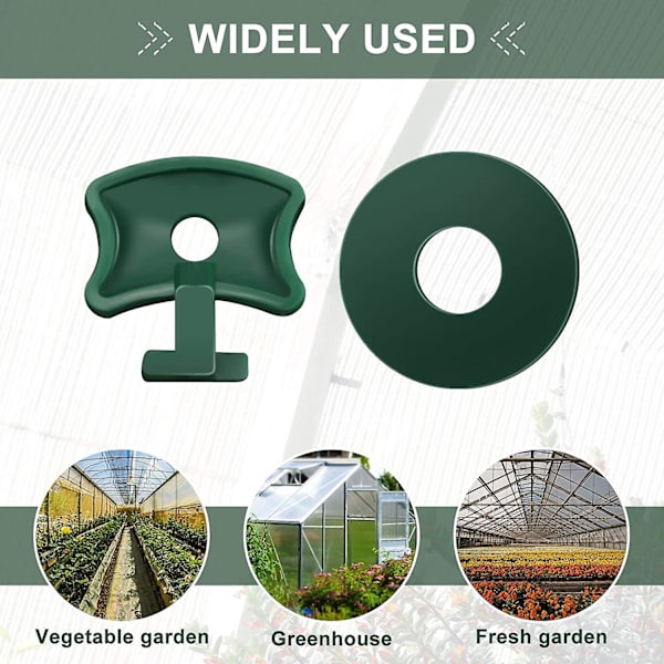 200 Greenhouse Twist Clips and Washers Kit - Plastfesteklemmer, forlengelsesvinkelklemmer for isolasjon, aluminiumsnett