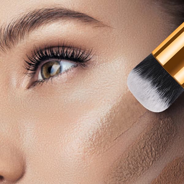 Makeupbørste Bløde børster Sød Stilfuld Bærbar Kosmetikbørste Professionelle Makeupværktøjer Pink Guld