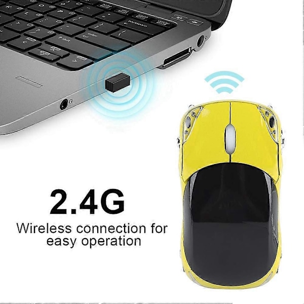 Mini Trådløs Mus, 1600DPI Datamus med USB-mottaker