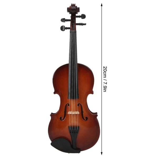 Trä miniatyr fiol modell Mini musikinstrument modell prydnader med presentförpackning