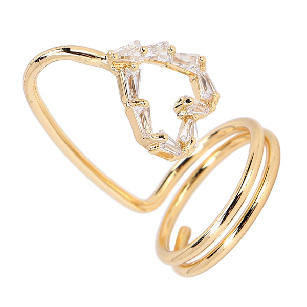 Kvinner Finger Nail Rings Hjerteformet Kobber Finger Nail Cap Decoration for Women GirlsGold