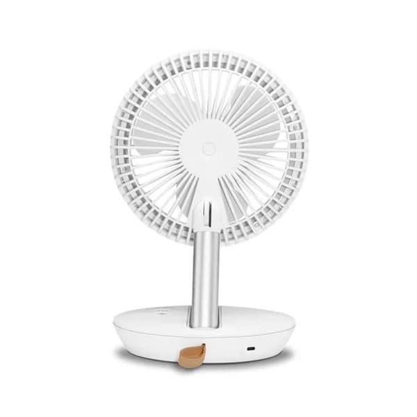 Teleskopisk foldbar ventilator, genopladelig og fleksibel mini bordventilator med 3 vindhastigheder, 5W, HVID