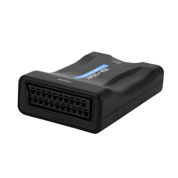 VGA til SCART Video Audio Konverter Adapter USB Med Fjernkontroll
