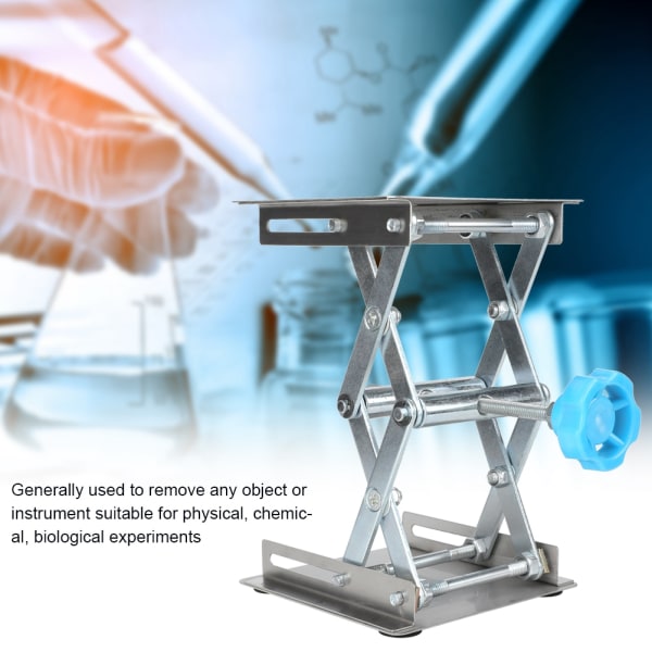 Rustfritt stål Manuell justerbar laboratoriestativbord Laboratorieløfteplattform Eksperimentverktøy