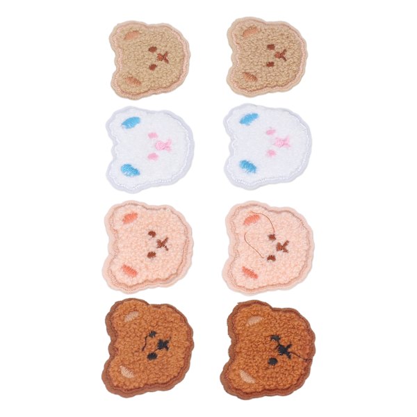 8 stk bjørnemærke Sødt bjørnemønster Nemt jern tegneseriemærker DIY Craft Bear Iron On Patches til kjolepakke