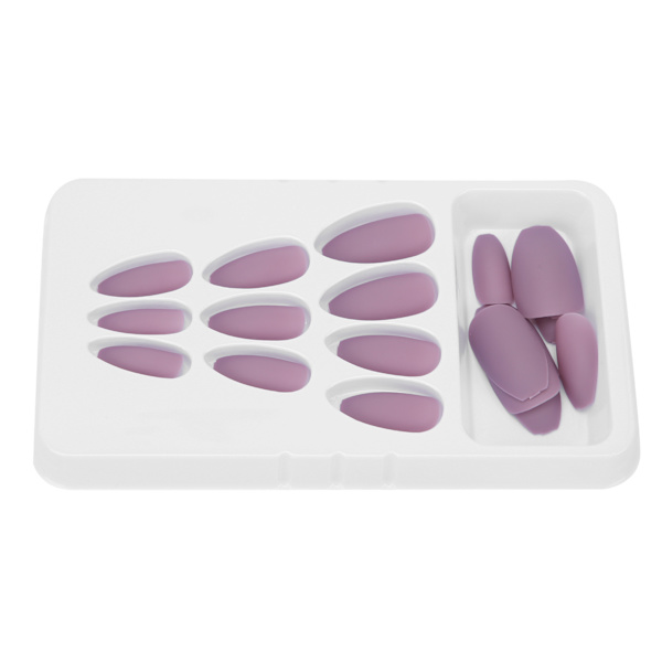 24 kpl Nail Art Tips Set Matt Pure Color Tekokynnet Cover Täyspeitteiset Nail Art Tips F125