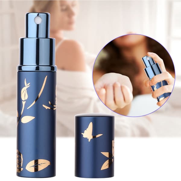 Bärbar Parfymflaska Aluminium Atomizer Tom Kosmetisk Sprayflaska 10ml (Blå)