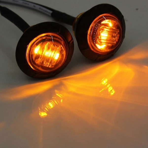 Vanntett 3/4\" Rund LED for Front-, Bak-, Side-, Bil- eller Lastebilmarkeringslys, 12V