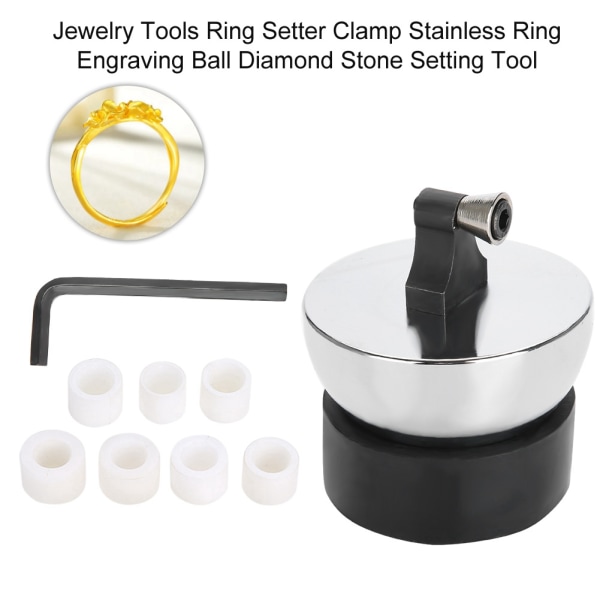 Smycken Verktyg Ring Setter Clamp Rostfri Ring Gravyr Ball Diamond Stone Inställningsverktyg