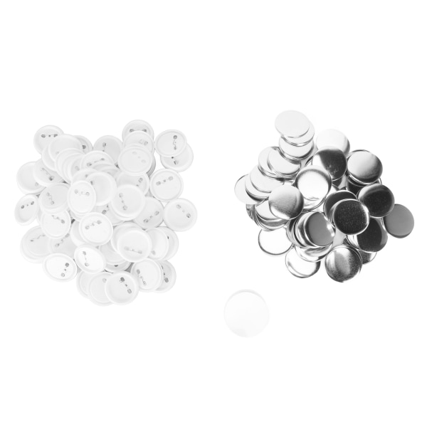 100 sæt Blank Button Badge Dele Sæt til knapfremstillingsmaskine DIY rund form Rustfast knapfremstillingsudstyr 58 mm/2.3in
