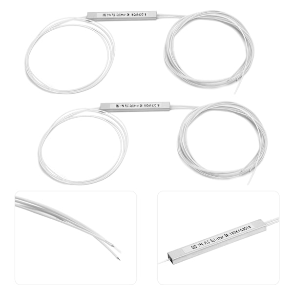 2 stk PLC Splitter Bar Fiber Ingen Kontakt Enkeltmodus Strømstyring Datamaskin Tilbehør (1 x 4)