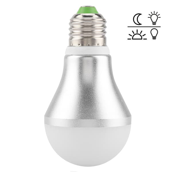 E27 5W LED Automatisk Sensor LED Lyskontroll Pære Lampe 6500K AC85-265V