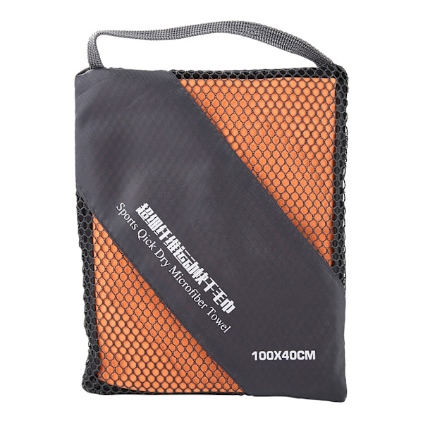 Snabbtorkande handduk i mikrofiber för simning och fitness, 99 x 39 cm, för vuxna (orange)