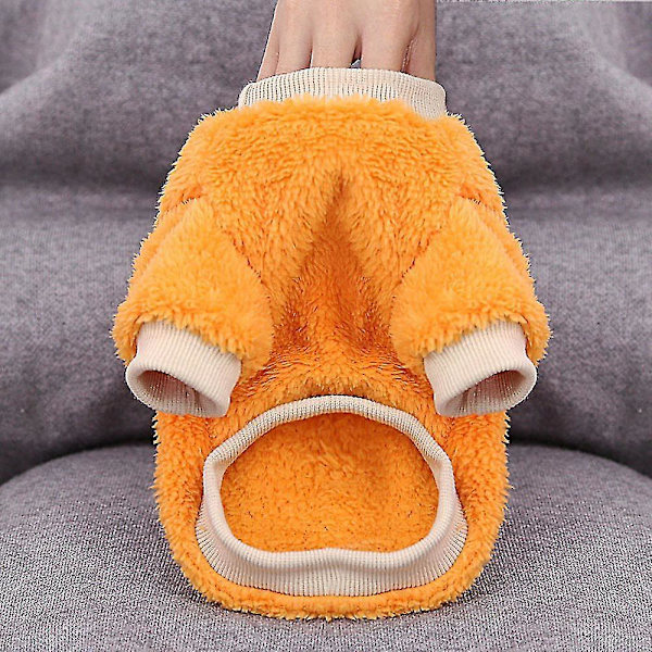 Varm Fleece Hundetrøje til Små Hunde - Orange XL