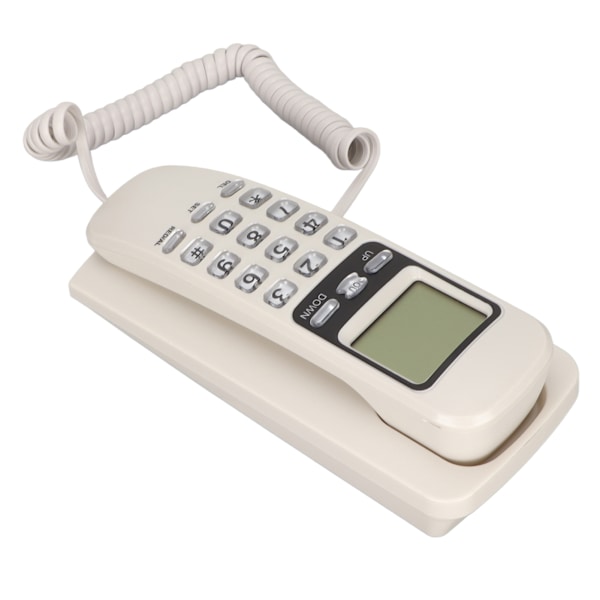 Kablet vægtelefon multifunktionel kalender LCD-display opkalds-id fastnettelefon med knapper til hjemmekontor hvid