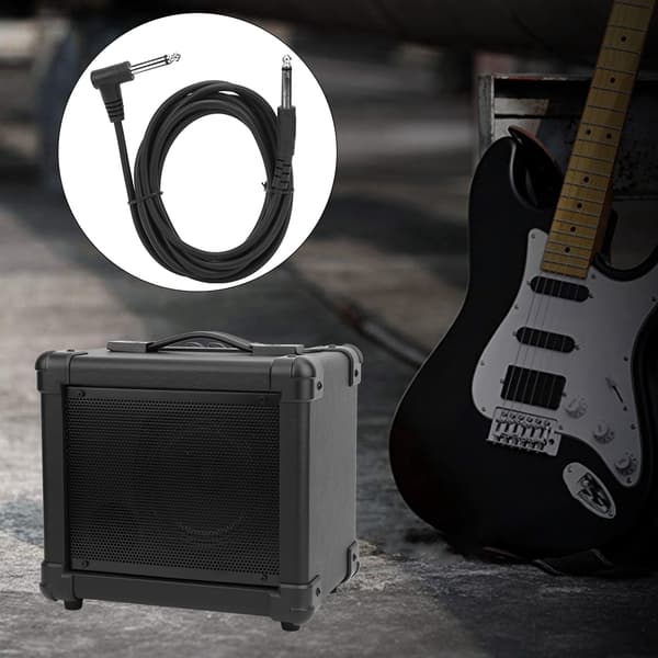 6,35 mm Gitarrljudkabel Rätvinklig Kontaktförstärkarkabel 3 meter/10 tum längd
