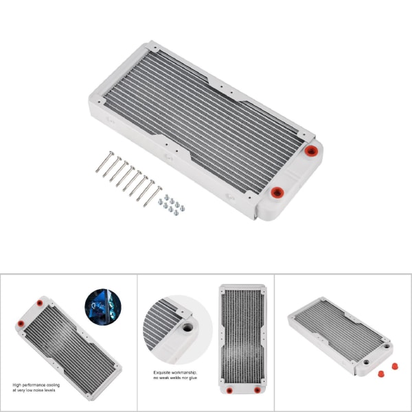 Alumiininen Jäähdyttimen Jäähdytyselementti Tietokone Vesijäähdytys Neste Lämmönvaihdin Valkoinen (240mm)