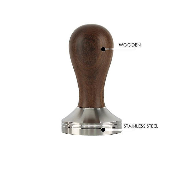 Kaffetamper i rostfritt stål 53mm Mörkbrun