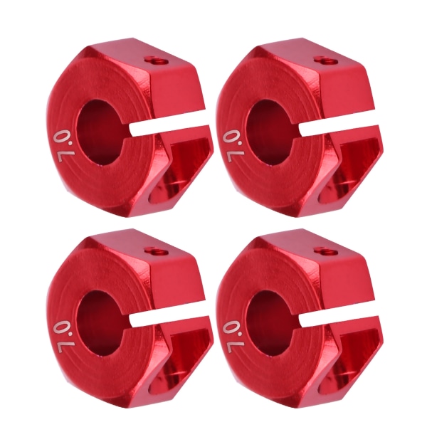 12 mm universal hex-navadapter for HSP Sakura 1/10 skala RC-bil (7 mm, rød)