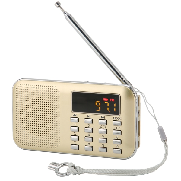 Digitaalinen Radio Mini Kannettava Radio Subwoofer Card MP3-soitin Bassokaiutin SeniorGoldille