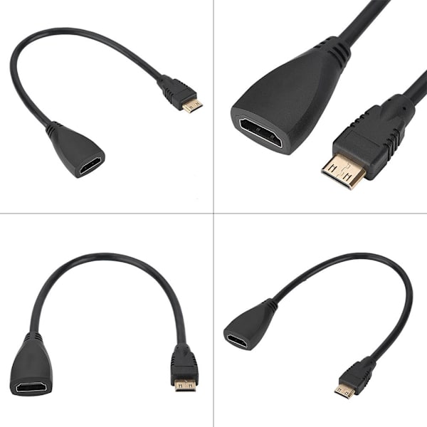 HDMI Hona till Mini HMDI Hane Adopter Cable Converter 1080P 3D High Speed