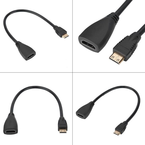 HDMI hun til mini HMDI han-adopter kabel konverter 1080P 3D høj hastighed