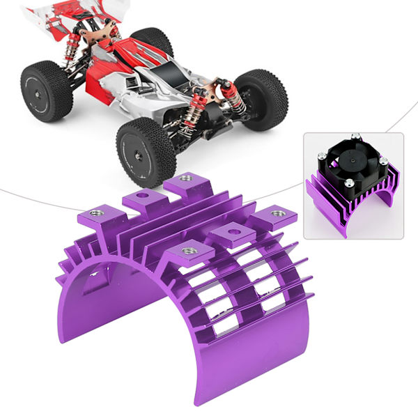 RC-moottorin jäähdytyslevy Kaukosäätimen moottorin jäähdytin sopii Wltoys 144001 1/14 RC-auton päivitysosiin Violetti