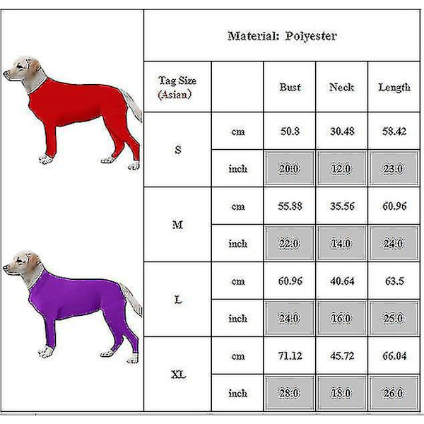 Lemmikin Koiran Leikkaus Toipumispuvun Zip Jumpsuit Violetti M