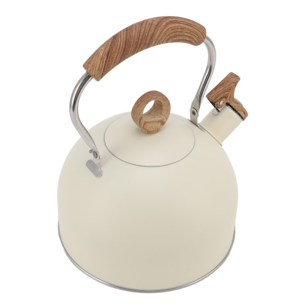 2,5 liters whistling tekjele i rustfritt stål med håndtak for elektrisk komfyr gasskomfyr Beige