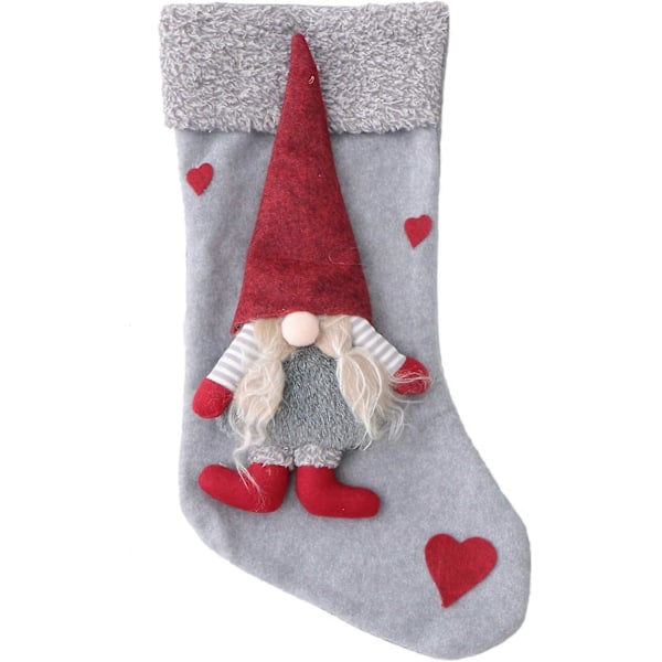 Julstrumpa Presentpåse Svensk Tomte Hängande Dekoration Röd, Tyg