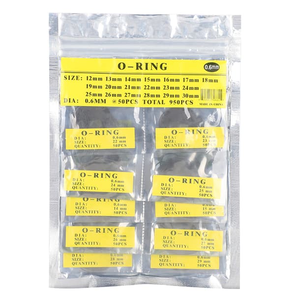 Vanntette runde urpakninger O-ring gummipakninger Urtilbehør 0,6 mm