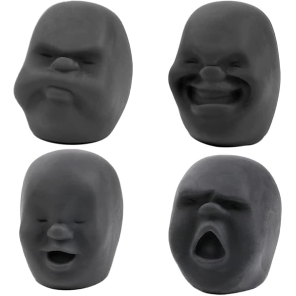 Human Face Stress Ball Set - Funny Decompression Toy with 4 Expressions for Anxiety Relief, Emotion Vent and Mood Healing (4pcs)