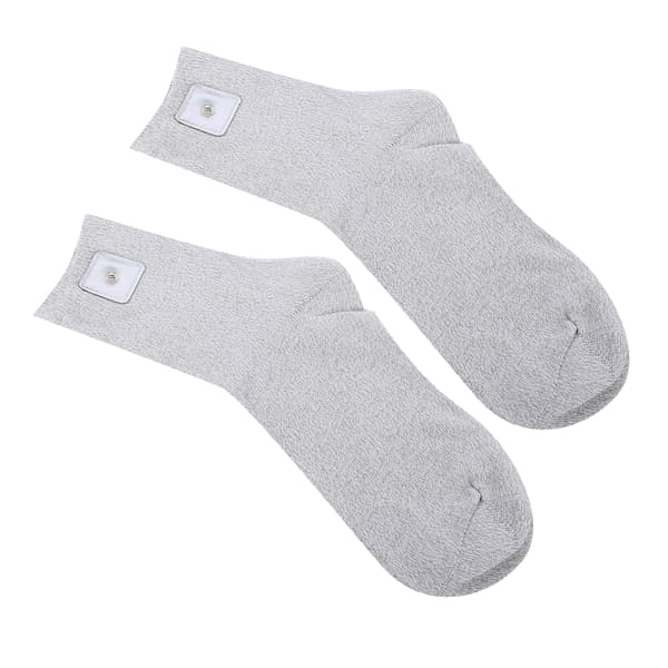 Silverfiber Elektrodstrumpor Terapi Ledande Massagestrumpor (PU-läder på dubbelsida)