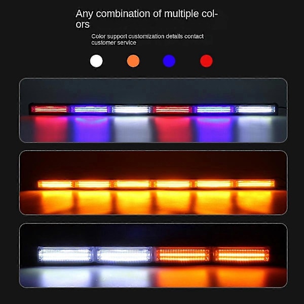 LED Advarselslys Stroboskoplys Blinklys Billys, gul Hvidt Lys Zekai