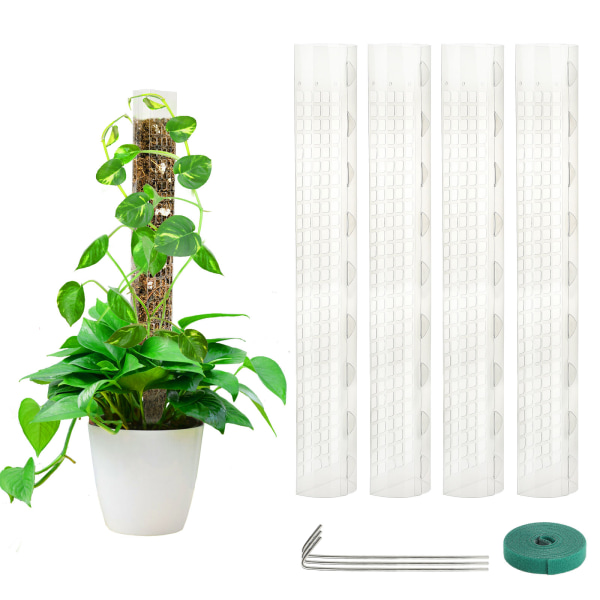 Växtplast Moss Pole Moss Stöder Klättring Växt Poler Sköldpadda Rygg Moss Rod för Växtstolpar och Torv