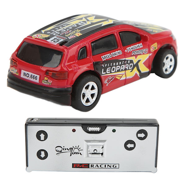Mini RC Vehicle Racing 4 Way Drift Car 1:64 CAN kokoinen kaukosäädinlelu sisäkäyttöön ulkokäyttöön 3+ lasten punainen