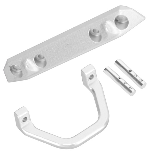 RC Metall Aluminium Frontstoßstange mit LED-Licht Stabile RC-Zubehör für Axial SCX24 1/24 Ferngesteuertes Auto Silber S