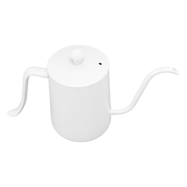 Spout kaffebryggare professionell 600 ml kapacitet rostfritt stål gåshals kaffekanna för hemresa vit