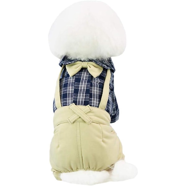 Blå och svart rutig fluga hundskjorta för liten valp - Casual, cool och snygg väst