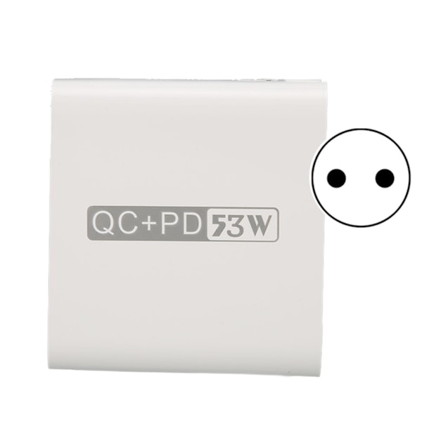 WLX A6 USB C vegglader 53W 4 USB ladeporter QC 3.0 PD 20W hurtig vegglader for iPhone nettbrett øretelefon 100-240V EU-plugg