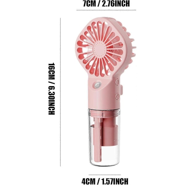 Bärbar Mistfläkt, Mini Transparent Spray Mistfläkt, USB Uppladdningsbar Mist Maker med 4 Hastigheter för Hem, Kontor, Utomhus, Resor