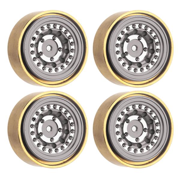 4 stk. RC Beadlock-hjul Professionel Aluminiumlegering Messing RC Hjulvægt Blok til Watchman FMS FCX24 1/18 1/24 RC Bil Titanium