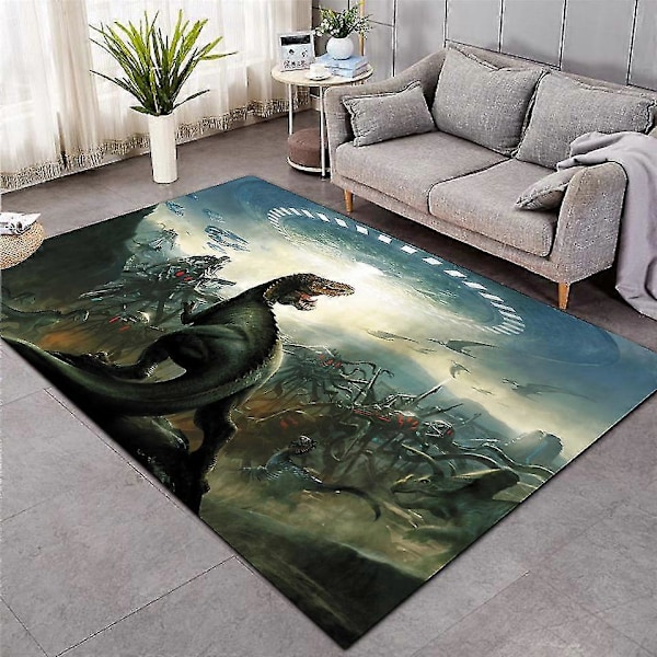 Mattor i nordisk stil 3D Dinosaurie Tryck Tjockare Matta För Vardagsrum Sängkant Sovrum Fjäder Matta Hushålls Flannel Matta/mattor18 90cmx150cm