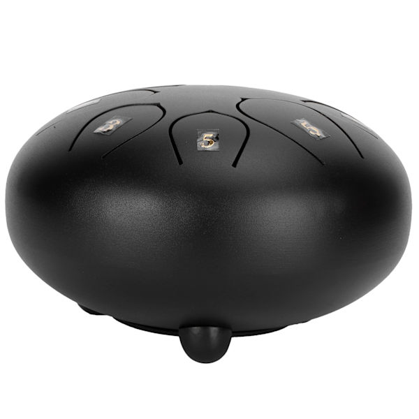 6 tum Tunga Trumma 8-toner Eterisk Hand Pan Trummor med Trumstock Percussion Instrument Svart