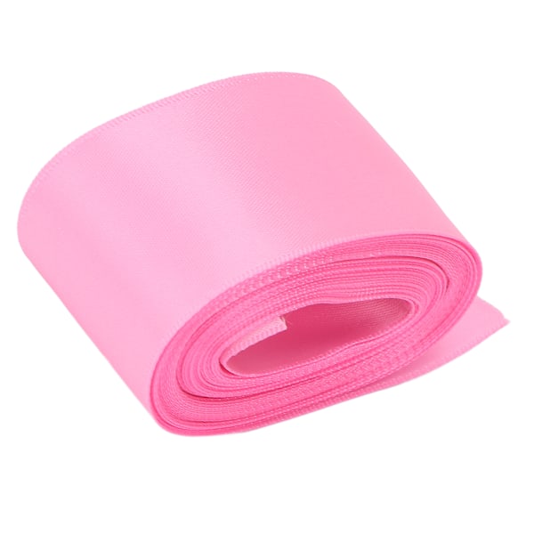 Dubbelsidig satinbandrulle 5m/16,4ft längd 38mm/1,5in bredd DIY polyester presentförpackningsband för hantverk hårprydnaderRosröd
