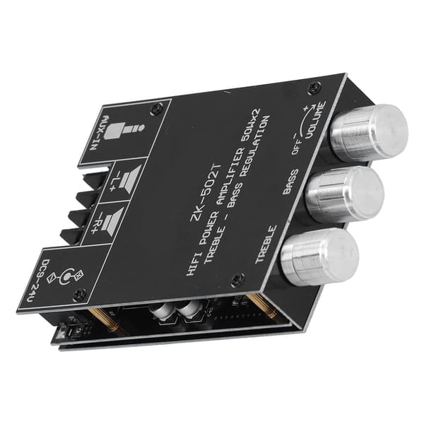 Effektforstærkerkortmodul Bluetooth Stereo Dual Channel AMP med diskant-basstyring ZK‑502T