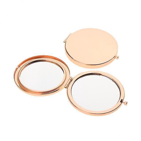 3 x 2 Rejse Bærbart Sammenklappeligt Makeup Spejl Rundt Kompakt Lomme Pung Rose--